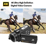 4K Digital Video Camera 3 Inch IPS Touch Screen 56MP 18X Digital Zoom WiFi Camcorder, Standard, Set 1, Set 2, Set 3
