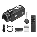 4K Digital Video Camera 3 Inch IPS Touch Screen 56MP 18X Digital Zoom WiFi Camcorder, Standard, Set 1, Set 2, Set 3