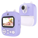 1200W Pixel 2.4 Inch Display Children Print Instant Camera, Standard Pink, Standard Blue, Standard Purple, 32G+Card Reader Pink, 32G+Card Reader Blue, 32G+Card Reader Purple Standard Purple