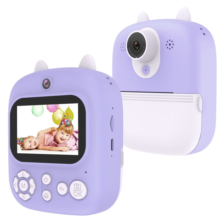 1200W Pixel 2.4 Inch Display Children Print Instant Camera, Standard Pink, Standard Blue, Standard Purple, 32G+Card Reader Pink, 32G+Card Reader Blue, 32G+Card Reader Purple Standard Purple