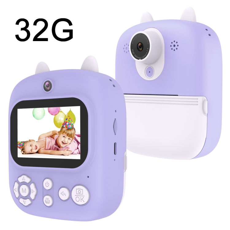 1200W Pixel 2.4 Inch Display Children Print Instant Camera, Standard Pink, Standard Blue, Standard Purple, 32G+Card Reader Pink, 32G+Card Reader Blue, 32G+Card Reader Purple 32G+Card Reader Purple