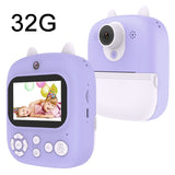 1200W Pixel 2.4 Inch Display Children Print Instant Camera, Standard Pink, Standard Blue, Standard Purple, 32G+Card Reader Pink, 32G+Card Reader Blue, 32G+Card Reader Purple 32G+Card Reader Purple