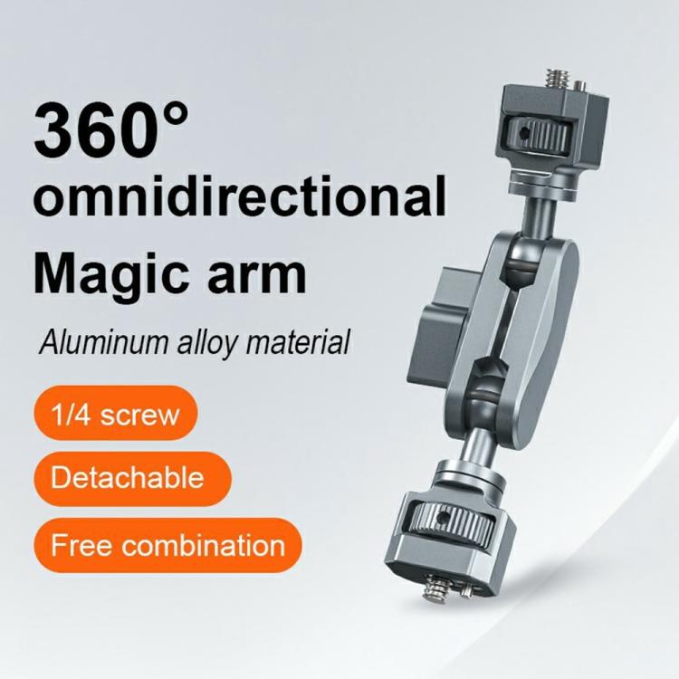 SX-Pj29 For Camera Photography 360 Degree Adjustable Magic Arm Bracket Dual Ball Head Anti-Slip Mount, SX-Pj29 Dual Ball Head Mount