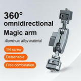 SX-Pj29 For Camera Photography 360 Degree Adjustable Magic Arm Bracket Dual Ball Head Anti-Slip Mount, SX-Pj29 Dual Ball Head Mount