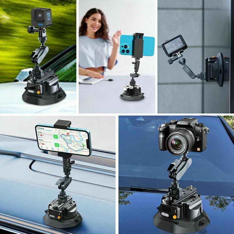 SX-Pj29 For Camera Photography 360 Degree Adjustable Magic Arm Bracket Dual Ball Head Anti-Slip Mount, SX-Pj29 Dual Ball Head Mount