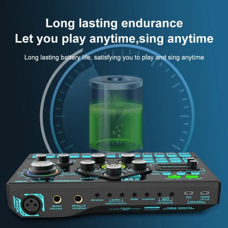 SX91 Multi-function Professional Mixer Mobile Phone Computer Live Streaming Sound Card, SX91
