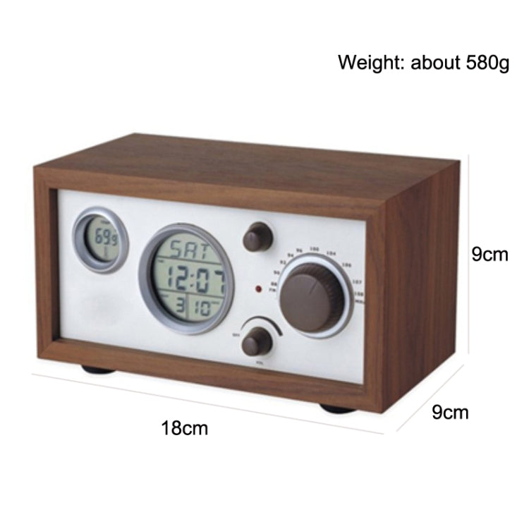 SY-601 Home Multifunctional Retro Wooden Radio Electronic Thermometer Alarm Clock, SY-601