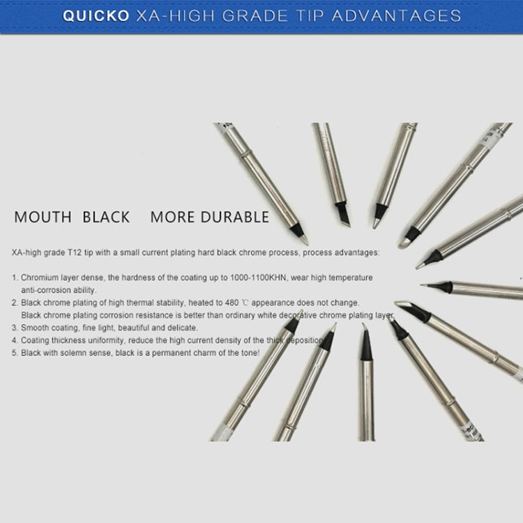 QUICKO T12-KU Black Welding Lead-free Soldering Iron Tip, T12-KU