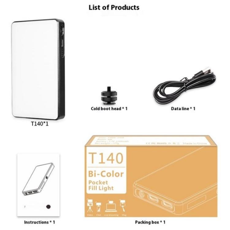 T140 Portable Clip Fill Light Phone Camera Tablet Video Live Selfie Fill Light, T140