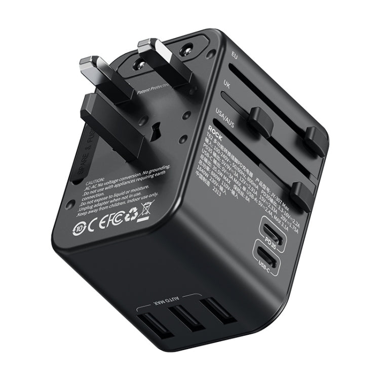 ROCK T62 35.5W Global Travel Multifunctional Plug PD Charger Power Adapter, T62