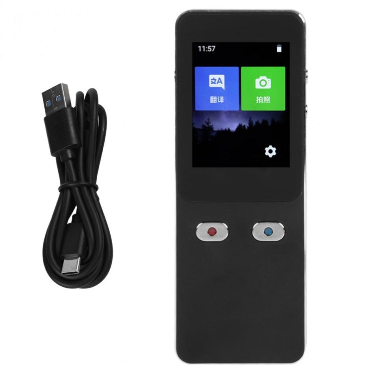T9+ Portable WIFI Smart Voice Translator Smart Business Travel Real Time AI Translator Translation Machine 27 Languages Translator, T9+ Black