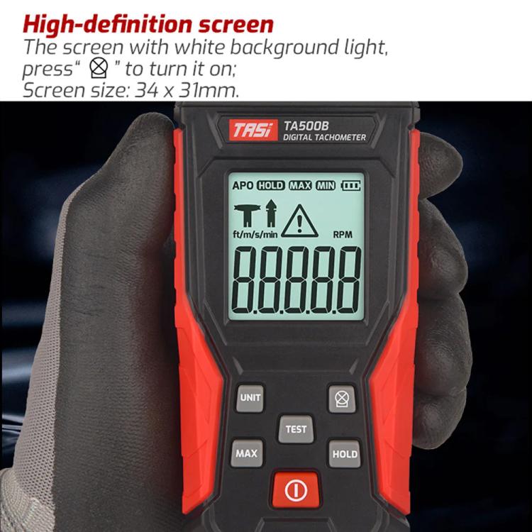 TASI TA500B Contact Measurement Laser Tachometer Digital Display Measuring Speed Meter, TA500B Contact Measurement