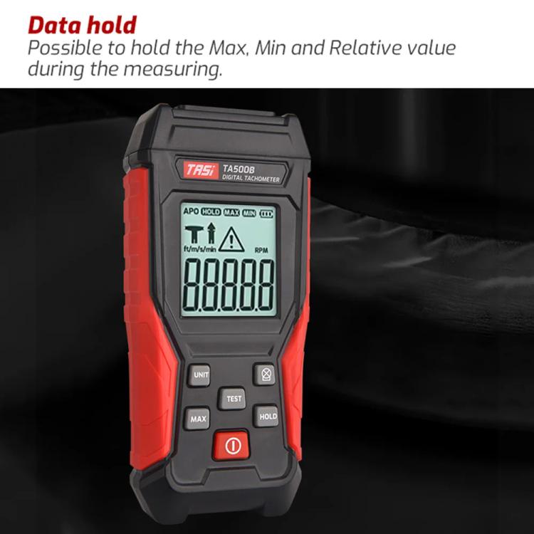 TASI TA500B Contact Measurement Laser Tachometer Digital Display Measuring Speed Meter, TA500B Contact Measurement