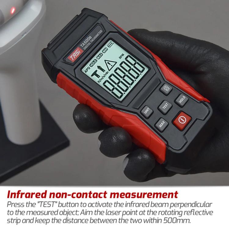 TASI TA500B Contact Measurement Laser Tachometer Digital Display Measuring Speed Meter, TA500B Contact Measurement