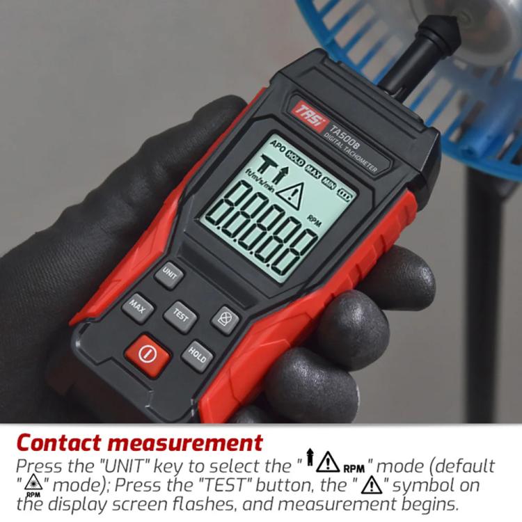 TASI TA500B Contact Measurement Laser Tachometer Digital Display Measuring Speed Meter, TA500B Contact Measurement