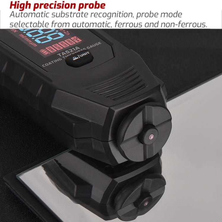 TASI TA521A Car Paint Film Meter Paint Surface Tester Coating Thickness Gauge, TA521A