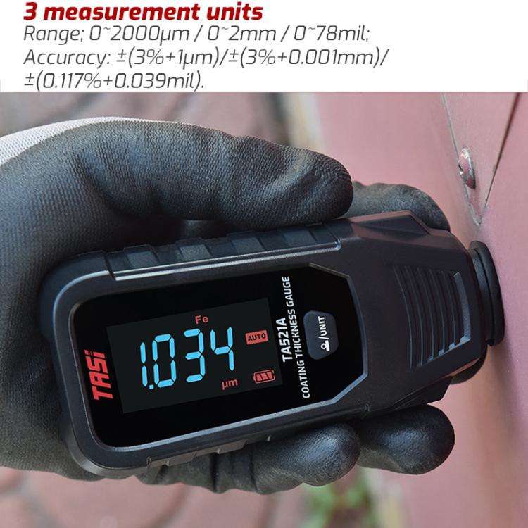 TASI TA521A Car Paint Film Meter Paint Surface Tester Coating Thickness Gauge, TA521A
