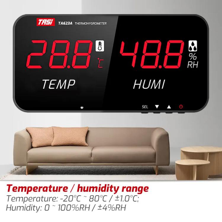 TRSI TA623B Industrial Wall-mounted Thermometer Hygrometer, External 5-meter Probe, TA623B