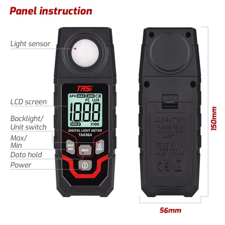 TRSI TA636B Integrated Digital Lux Meter Light Brightness Measuring Support BT, TA636B