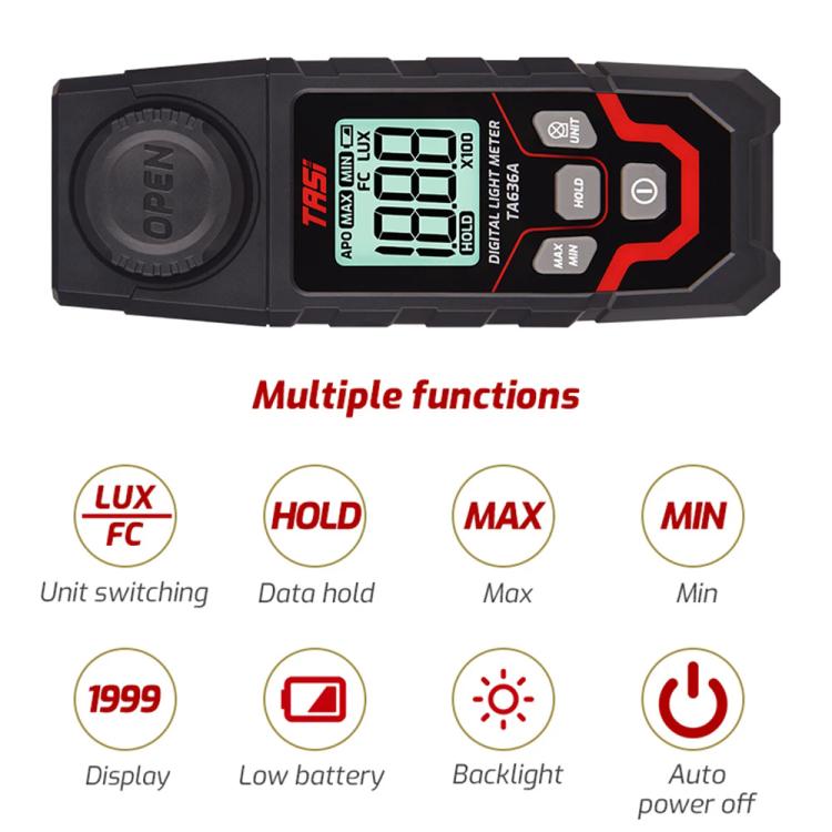 TRSI TA636B Integrated Digital Lux Meter Light Brightness Measuring Support BT, TA636B