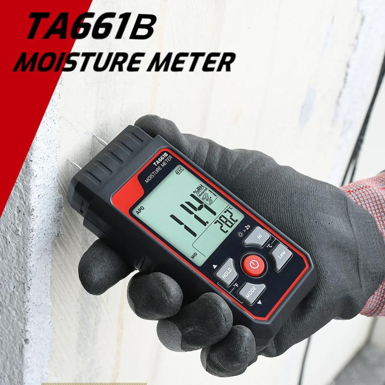 TASI TA661B Wood Moisture Meter Quickly Measure Moisture Content Tester Temperature Humidity Detector, TA661B