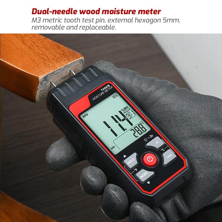 TASI TA661B Wood Moisture Meter Quickly Measure Moisture Content Tester Temperature Humidity Detector, TA661B