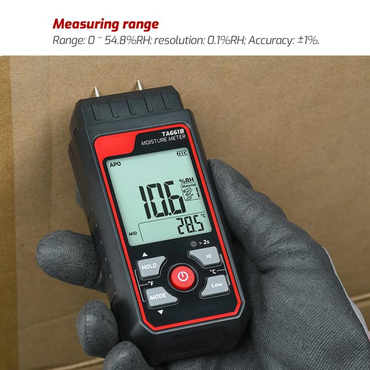 TASI TA661B Wood Moisture Meter Quickly Measure Moisture Content Tester Temperature Humidity Detector, TA661B
