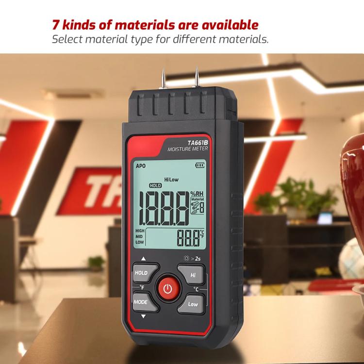 TASI TA661B Wood Moisture Meter Quickly Measure Moisture Content Tester Temperature Humidity Detector, TA661B