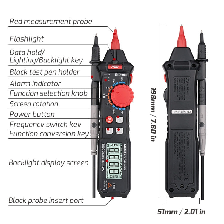 TASI Pen Multimeter Small Portable Intelligent Universal Table, Style:, TA802A Automatic Range, TA802B Automatic Identification