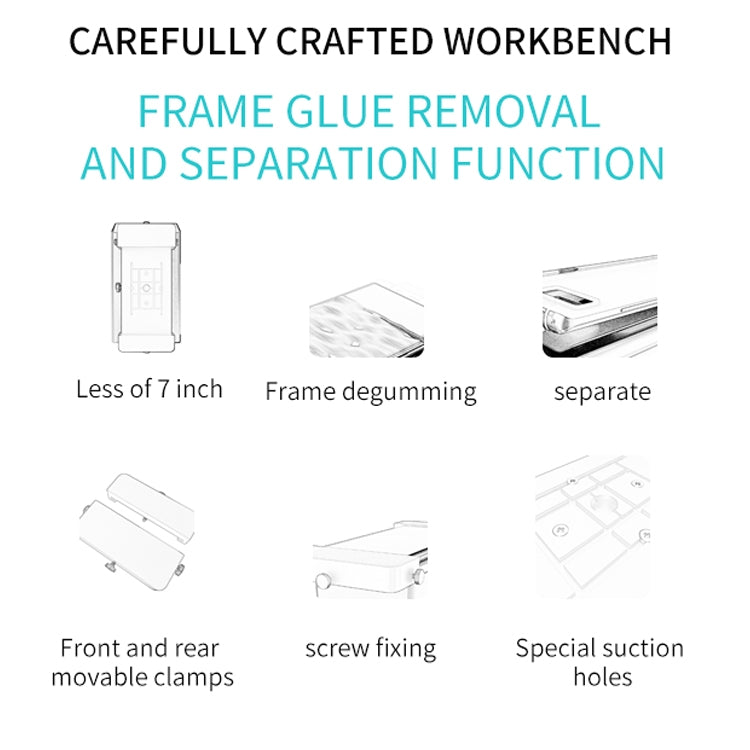 TBK-988Z 7 inch Mobile Phone LCD Separation Built-in Pump Vacuum Manual Separator, TBK-988Z