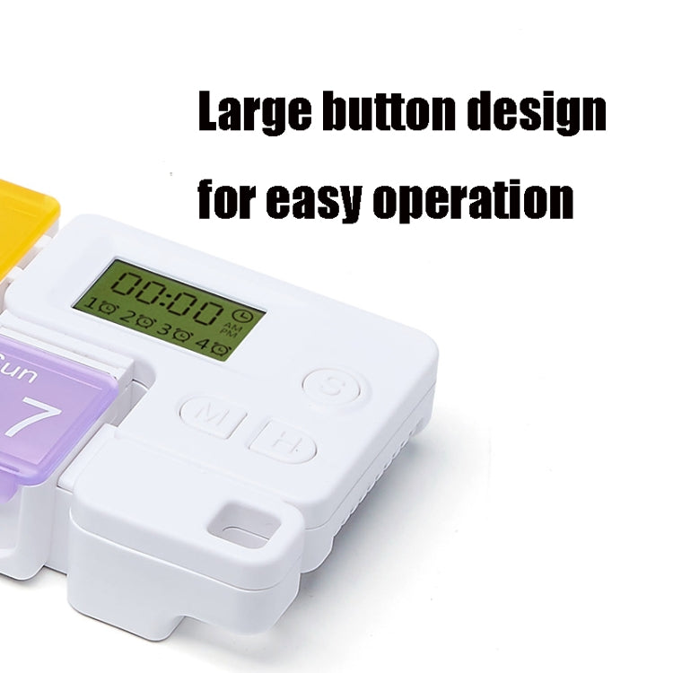 TF-248 7-Cell Smart Timing Reminder Plastic Pill Box Pill Storage Box, TF-248
