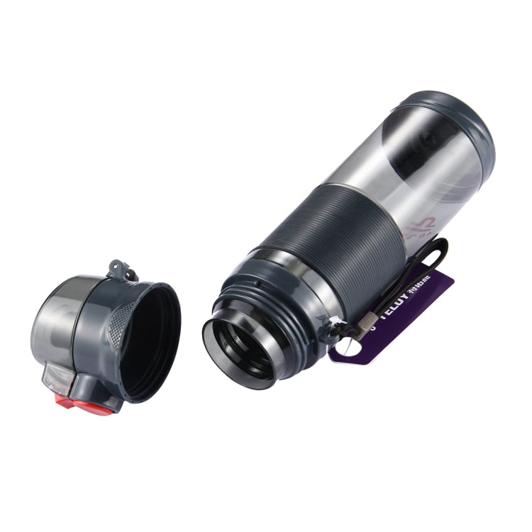 Teloy TNY-9601 650ML Portable Snap Cap Space Cup Bottle, Applicative Water Temperature: ﹣20 ~ 120 Celsius Degrees, TNY-9601 (Light Grey + Green), TNY-9601 (Grey + Orange), TNY-9601 (Dark Grey + Red)