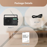 Retekess TR638 LCD Digital Display Full-Band Bluetooth FM Radio Support External Antenna, TR638 (US Plug), TR638 (EU Plug)