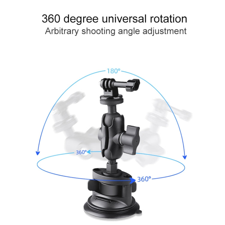 Triangle Suction Cup Mount Holder with Tripod Adapter & Steel Tether & Safety Buckle, Triangle Suction Cup