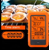 Wireless Food Thermometer Household Touch Screen BBQ Dual-Channel Kitchen Thermometer, TS-TP20