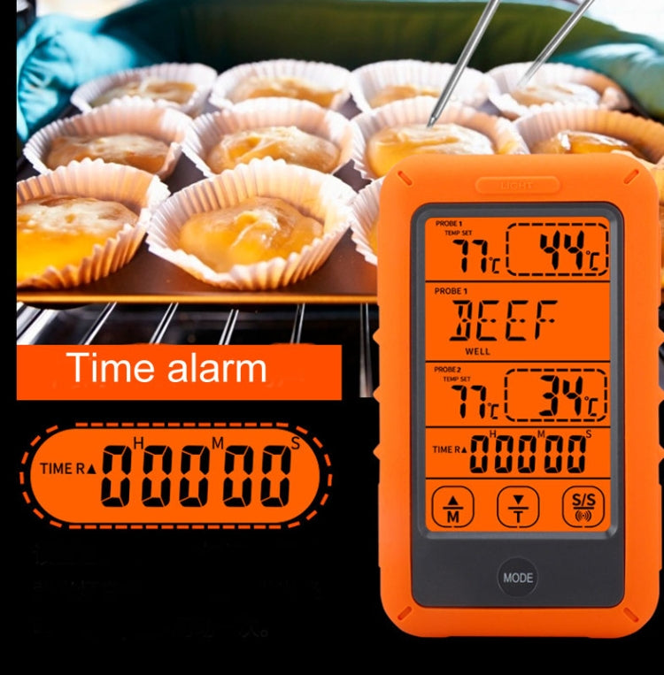 Wireless Food Thermometer Household Touch Screen BBQ Dual-Channel Kitchen Thermometer, TS-TP20