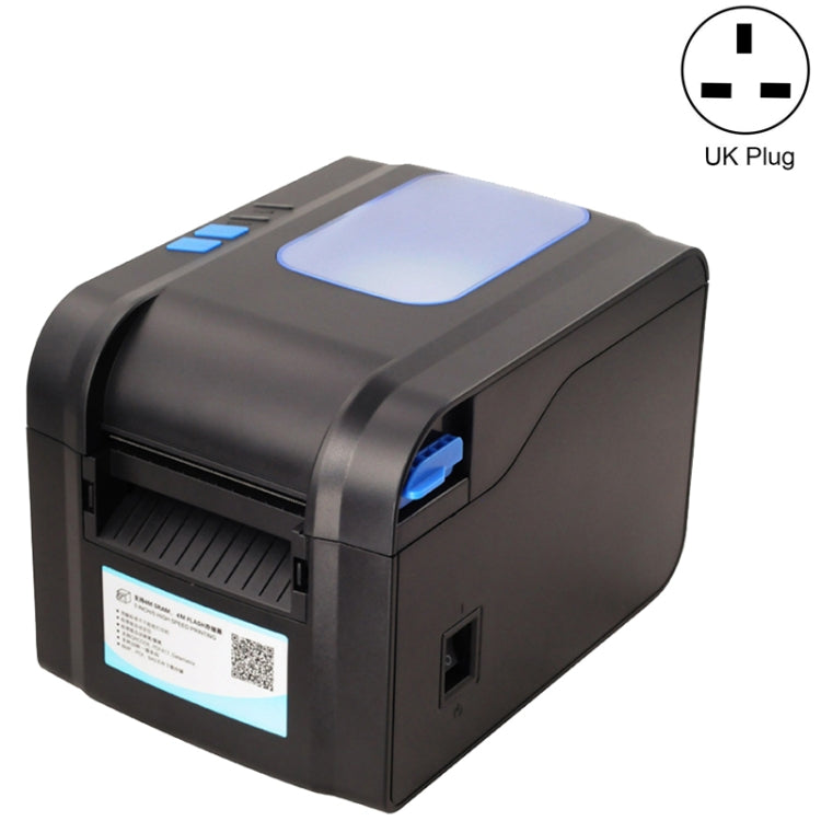 Xprinter XP-370B Barcode Printer Self-adhesive QR Code Printer Label Clothing Tag Thermal Ticket Machine, UK Plug, US Plug, EU Plug UK Plug
