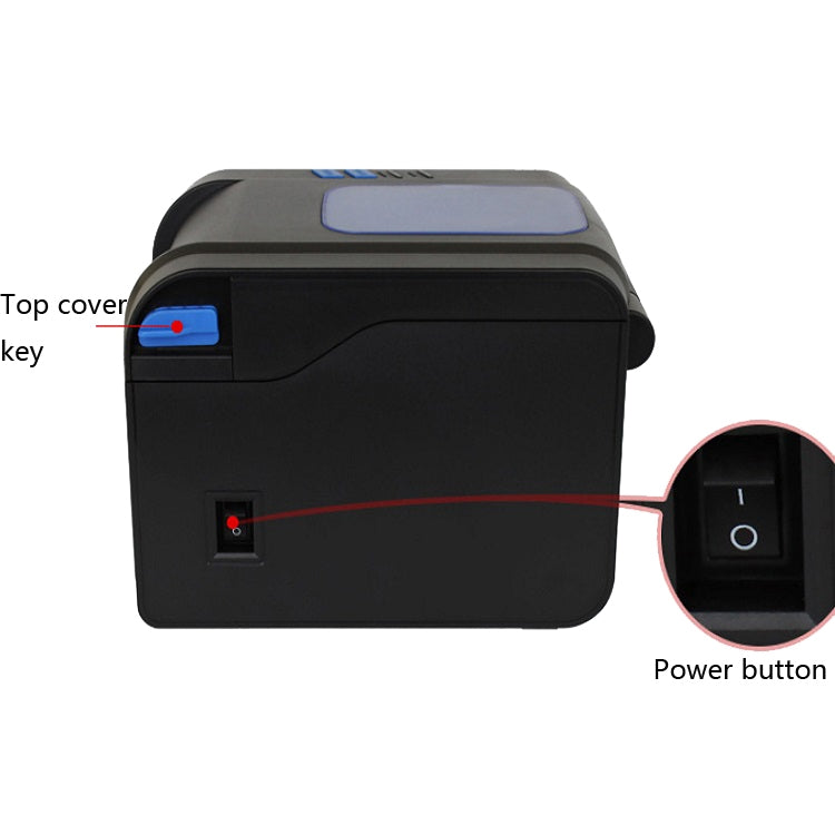 Xprinter XP-370B Barcode Printer Self-adhesive QR Code Printer Label Clothing Tag Thermal Ticket Machine, UK Plug, US Plug, EU Plug