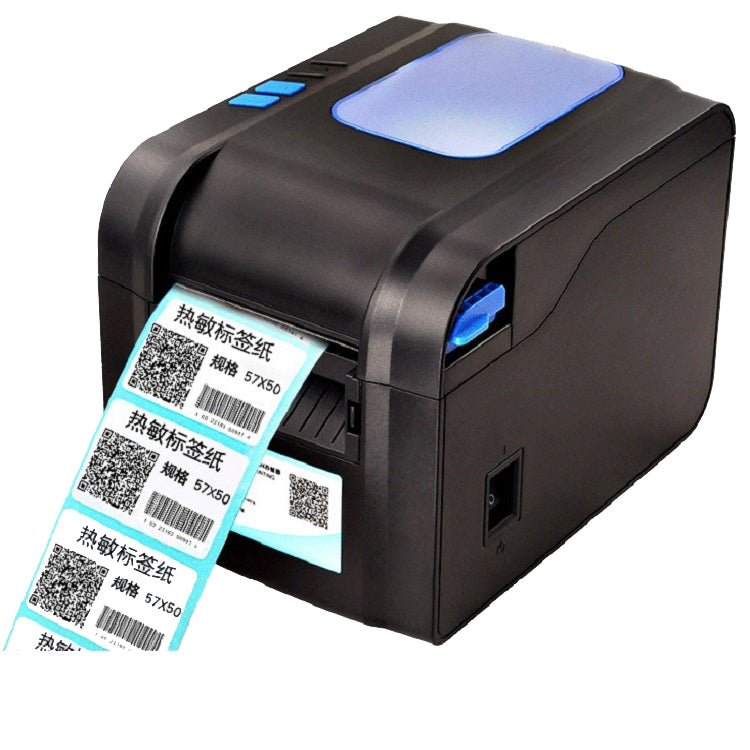 Xprinter XP-370B Barcode Printer Self-adhesive QR Code Printer Label Clothing Tag Thermal Ticket Machine, UK Plug, US Plug, EU Plug
