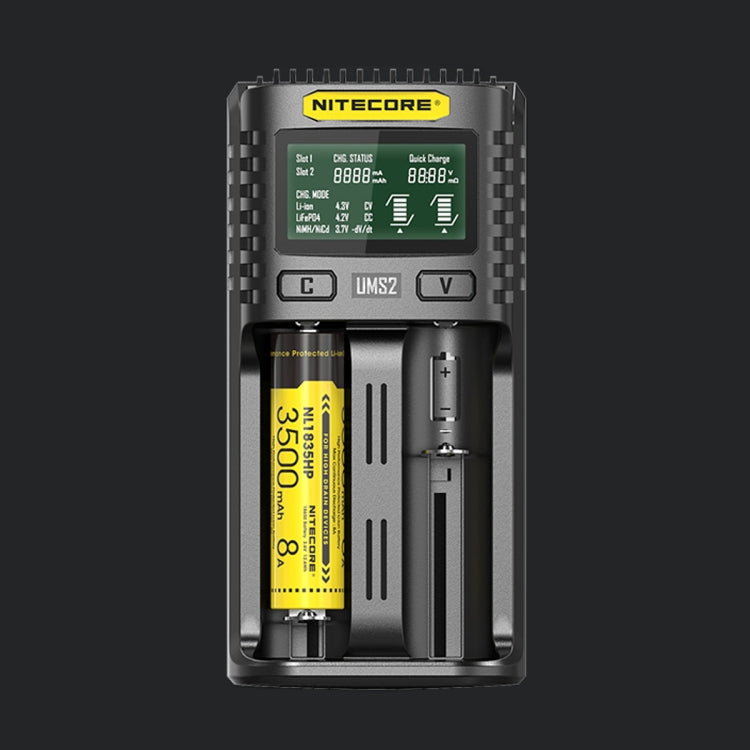 NITECORE Fast Lithium Battery Charger, US Plug, UMS4, UMS2 UMS2