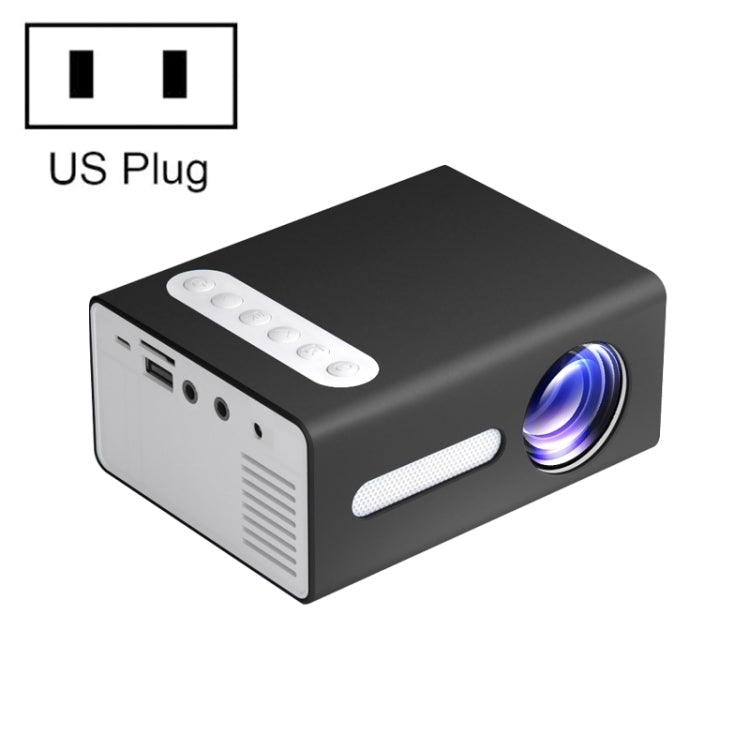 T300 25ANSI LED Portable Home Multimedia Game Projector, US Plug US Plug Black
