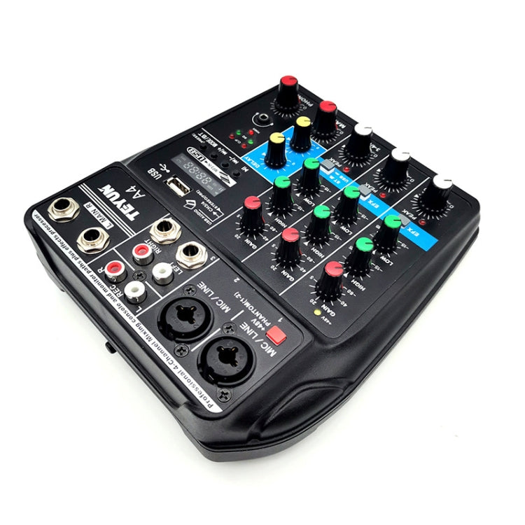 TEYUN A4 4-way Small Microphone Digital Mixer Live Recording Effector