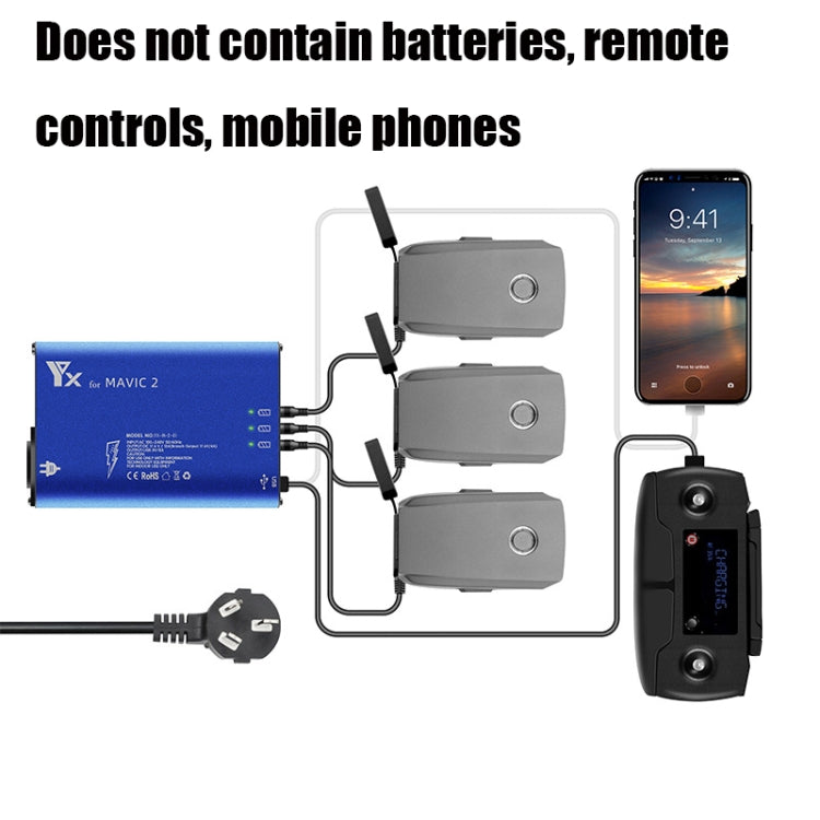 YX For DJI MAVIC 2 Aluminum Alloy Charger with Switch, US Plug