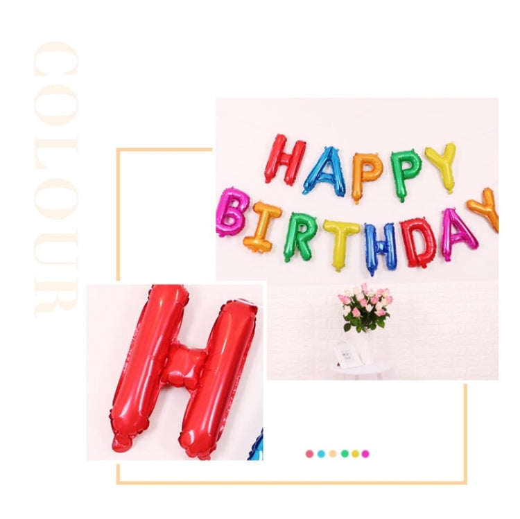 2 PCS 16 Inch Happy Birthday Letter Aluminum Film Balloon Birthday Party Decoration Specification：