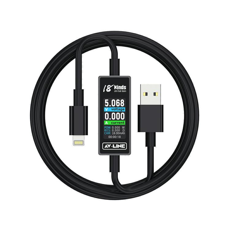18 Kinds AV-Line 2.0 1.2m Intelligent Detection Charging Data Cable, USB to 8 Pin, USB to Type-C USB to 8 Pin
