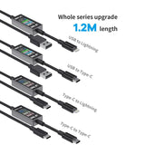 18 Kinds AV-Line 2.0 1.2m Intelligent Detection Charging Data Cable, USB to 8 Pin, USB to Type-C