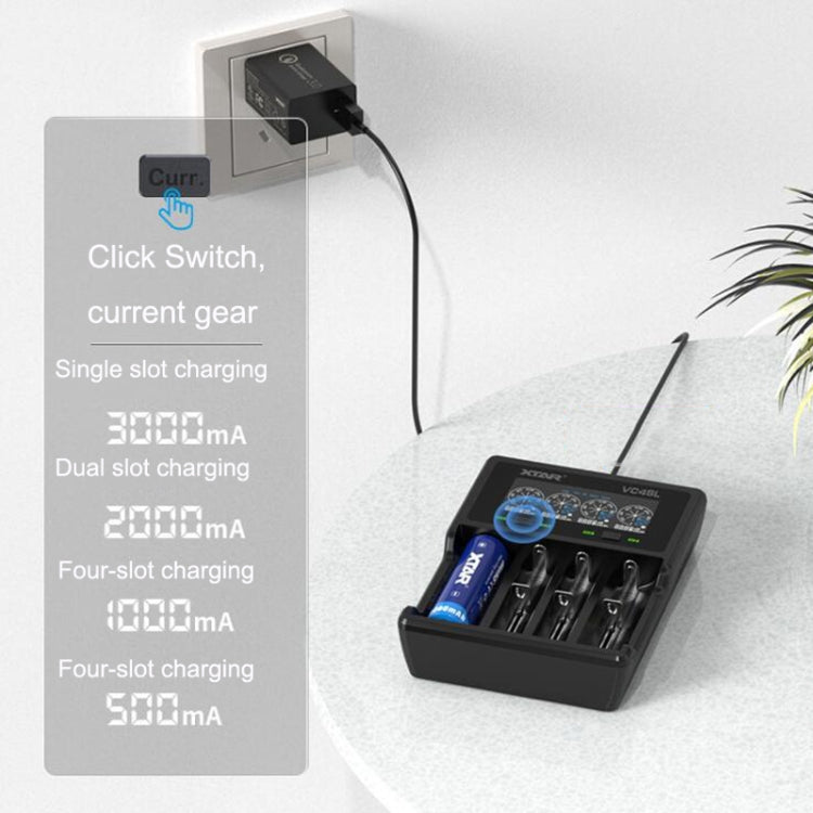 XTAR 4-Slot Bright Flashlight Lithium Battery Charger, Model: VC4SL, VC4S