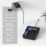 XTAR 4-Slot Bright Flashlight Lithium Battery Charger, Model: VC4SL, VC4S