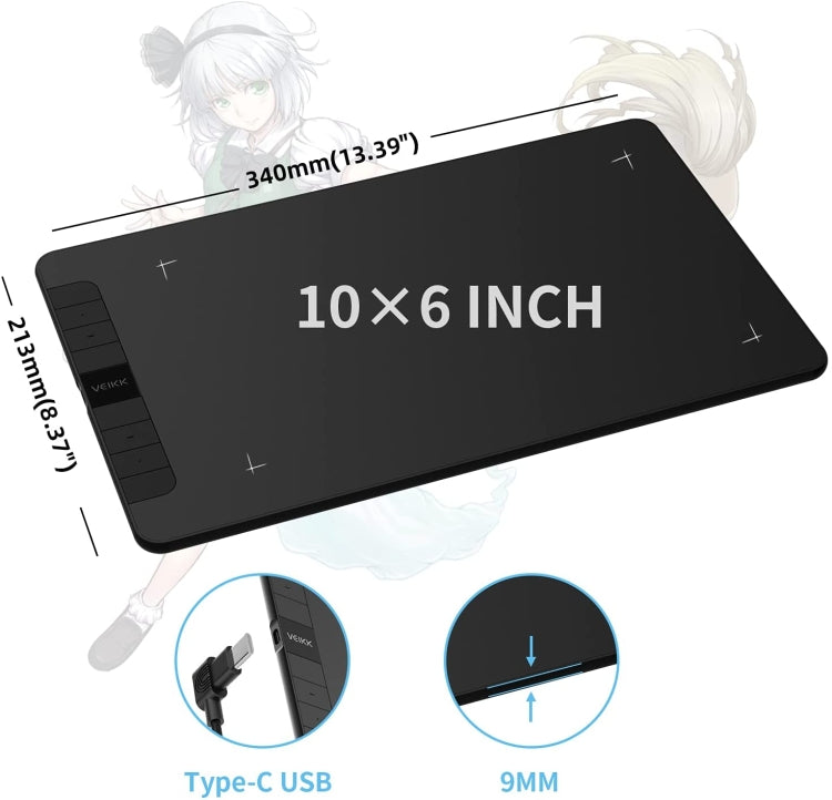 VEIKK VK1060 Hand-Painted Tablet Electronic Painting Board Can Be Connected To Mobile Phone, VK1060