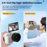W1 5K HD Digital Camera 75MP 18X Digital Zoom WiFi Video Recorder With Flip Screen, W1 White, W1 Black